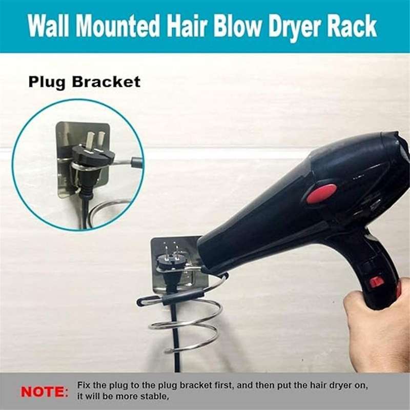 4 PCS Spiral Wall-Mounted Hair Dryer Storage Racks Stylist Tool Hair Dryer Organizer Hair Dryer Stor