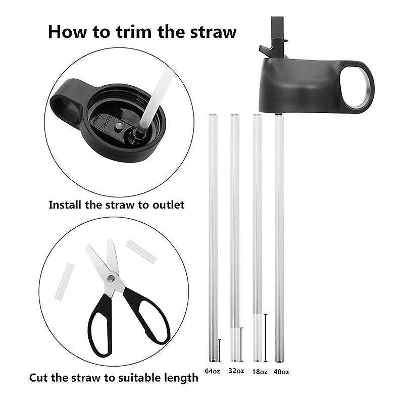 4 Pcs Straw Lid Wide Mouth,32Oz and 40Oz Wide Mouth Straw Lid with Straws and Brush for Most Sports