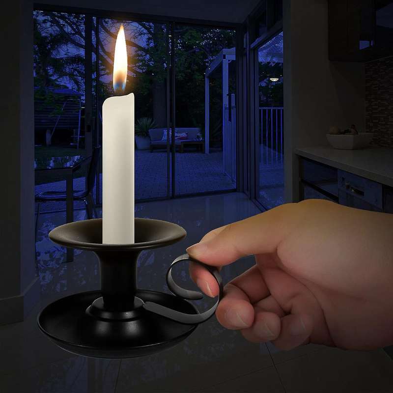 4 PCS Taper Candle Stick Holder Retro Iron Simple Black Candlestick Holders Candlelight Stand for Pa