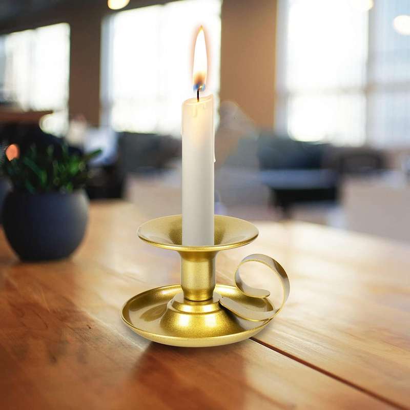 4 PCS Taper Candle Stick Holder Retro Iron Simple Black Candlestick Holders Candlelight Stand for Pa
