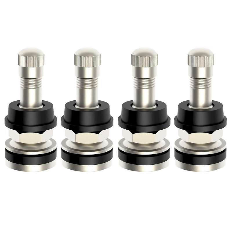 4 Pcs TR416 Metal Valve Stems Outer Mount Fits .453 & .625Inch Rim Holes Long 1 1/2Inch , Silver
