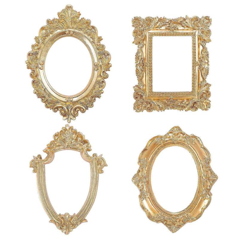4 Pcs Vintage Picture Frame Antique Photo Frame Wall Hanging Photo Frame Table Top Display Christma