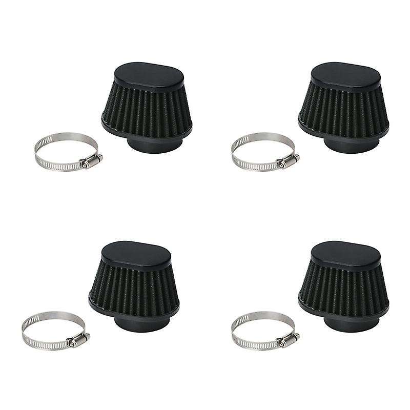4 Pcs Universal Round Tapered Car Motorcycle Air Filter 51mm 2 inch Intake Filter-Black
