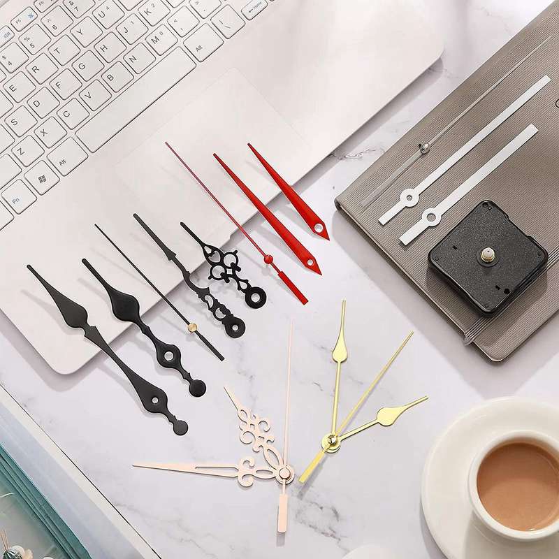 4 Pcs Wall Quartz Clock Movement DIY Mechanism Repair Parts Replacement with 6 Different Pairs Clock