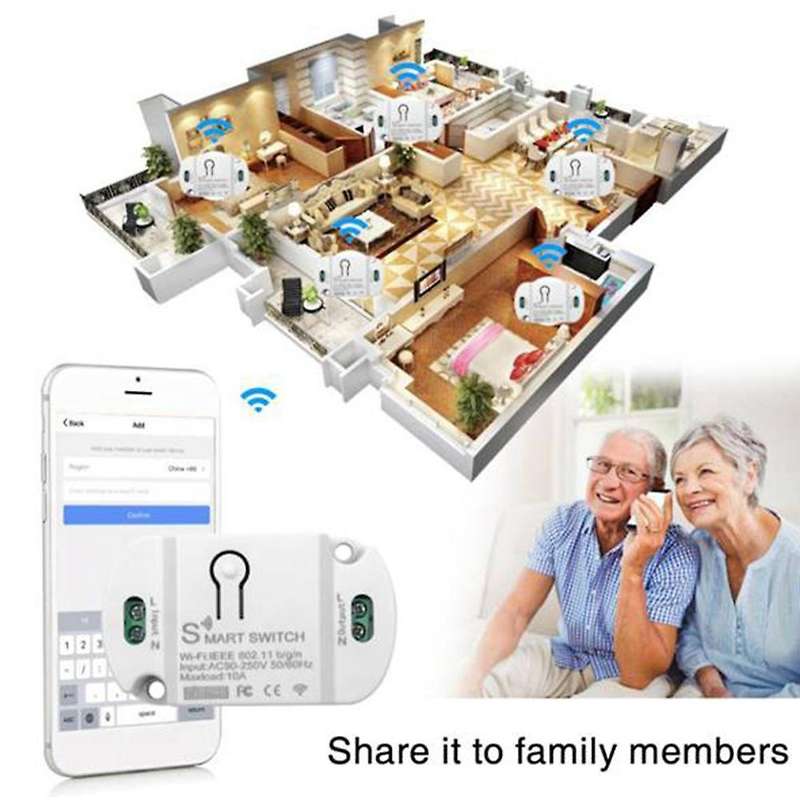 4 Pcs Wifi Smart Switch Smart Home Automation Compatible with Tuya Alexa Home 10a Wifi Switch