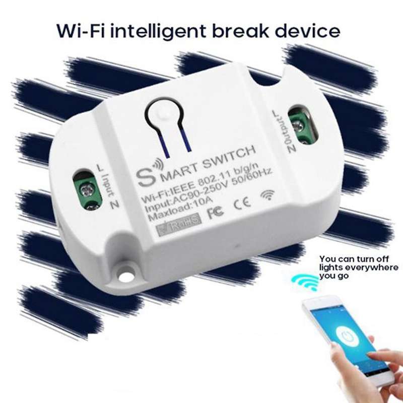 4 Pcs Wifi Smart Switch Smart Home Automation Compatible with Tuya Alexa Home 10a Wifi Switch