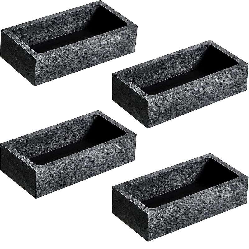 4 Piece 1 KG Graphite Ingot Mould Casting Ingot Crucible Mould Silver Gold Ingot Mould Melting Casti