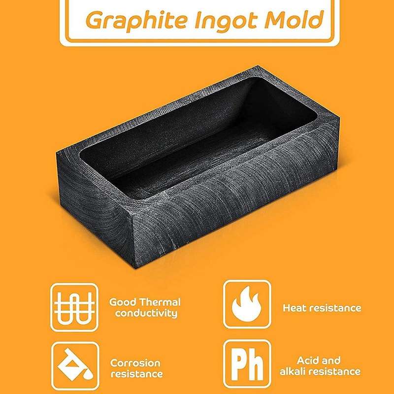 4 Piece 1 KG Graphite Ingot Mould Casting Ingot Crucible Mould Silver Gold Ingot Mould Melting Casti