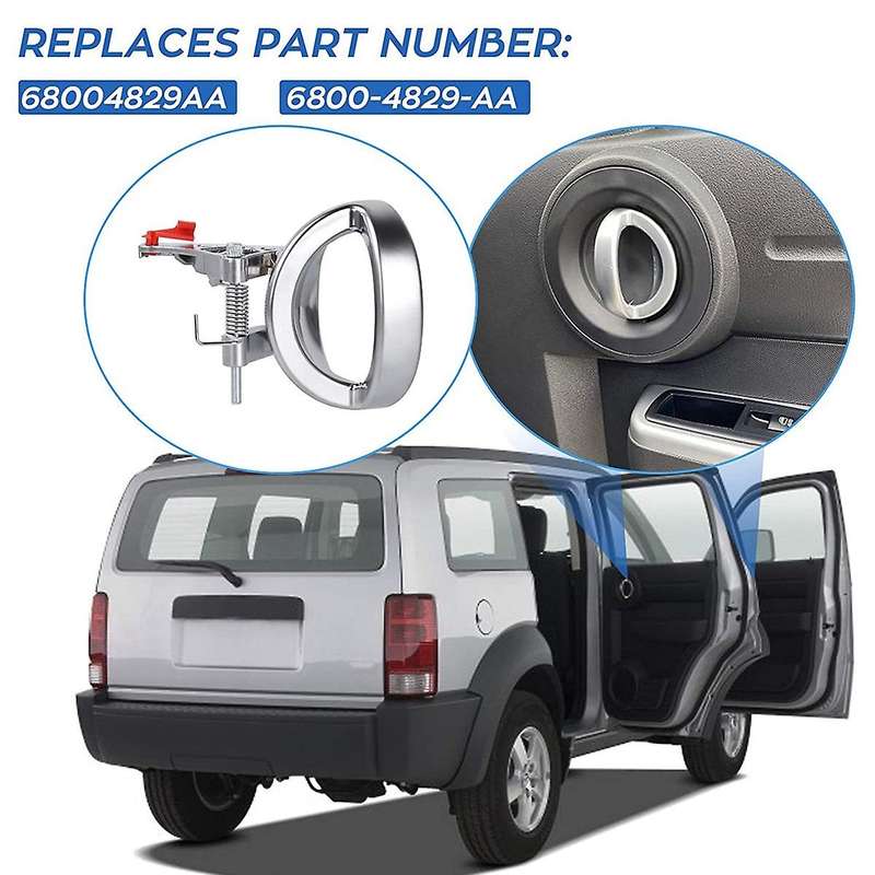 4 Pcs/Set Car Interior Door Handle for Nitro 2007-2011 68004828AA 68004829AA Door Handle Satin Chrom