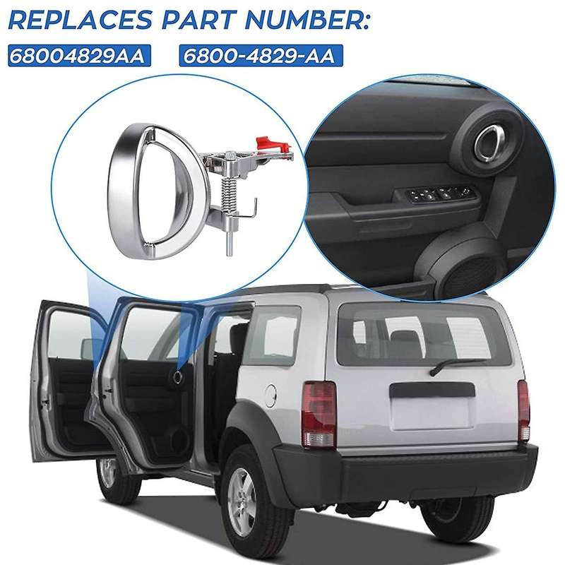 4 Pcs/Set Car Interior Door Handle for Nitro 2007-2011 68004828AA 68004829AA Door Handle Satin Chrom