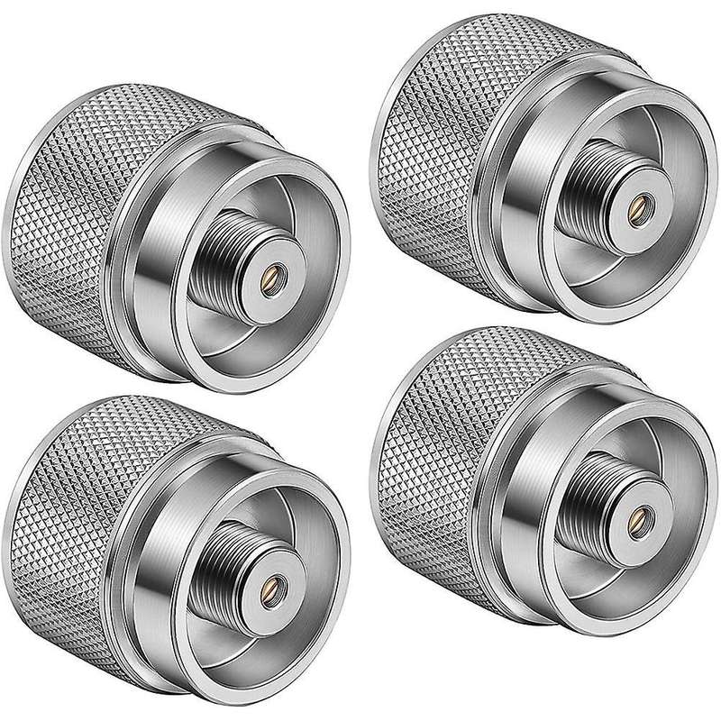 4 Pieces Camping Stove Adapter Propane Small Tank Compatible with Valve Output Cylinder Convert for