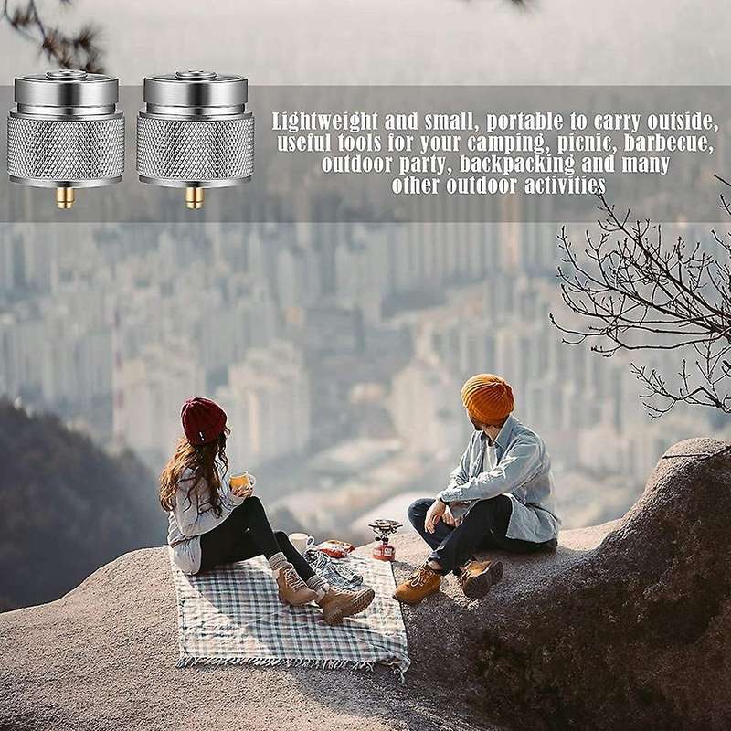 4 Pieces Camping Stove Adapter Propane Small Tank Compatible with Valve Output Cylinder Convert for