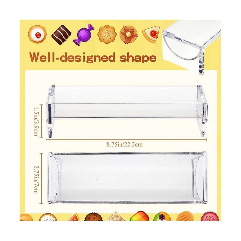 4 Pieces Clear Cracker Tray for Serving Rectangular Cracker Holder Acrylic Serving Tray Food Display