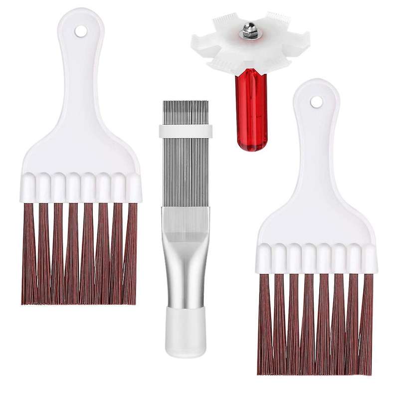 4 Pieces Air Conditioner Condenser Fin Cleaning Brush Ac Fin Comb Stainless Steel Refrigerator Fin