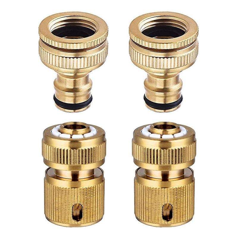 4 Pieces Garden Hose Tap Connector Hose Pipe Quick Connector