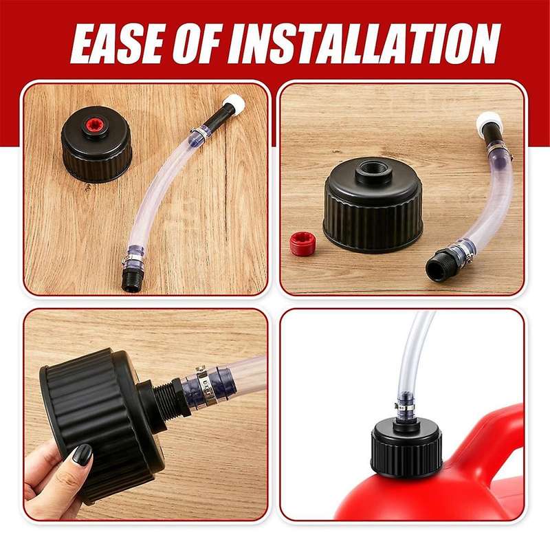 4 Pieces Fuel Filler Jug Hose Racing Fuels Replacement Cap LC2 Fuel Jug Hose Gas Can Cap for 5 Gallo