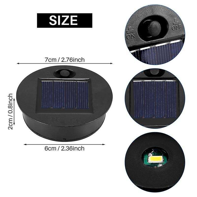 4 Pieces Replacement Solar Light Tops Outdoor Hanging Lantern Light Solar Light Parts Round Solar Li