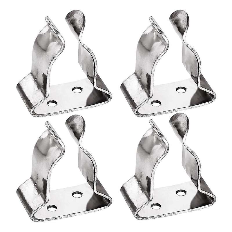 4 Pieces of Stainless Steel Boat Hook Small Spring Clamp Holder Boat Oar Holders Spring Clip Silver