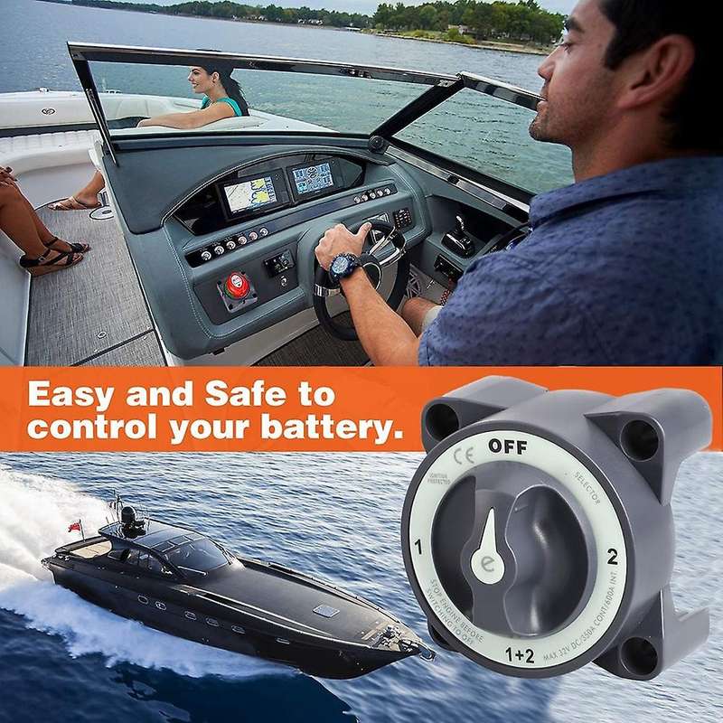4 Position 32V 350 Amp E-Series Waterproof Protected Marine Boat Dual Battery Isolator Switches for