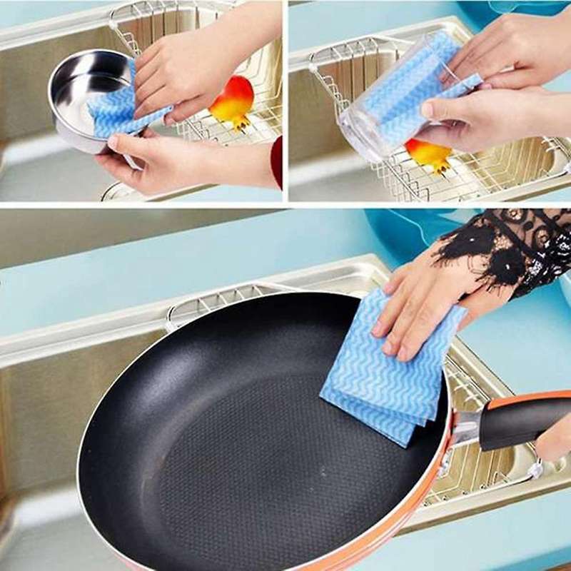 4 Roll Of 200 Disposable Cleaning Cloth,reusable Kitchen Towel,tableware Cloth,non-woven Cloth,mult