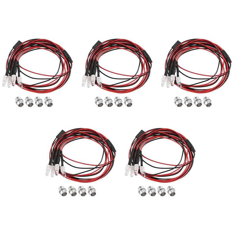 4 RC LED Light Kit for 1/10 RC Car Truck Crawler RC Model Drift Car Headlight Taillight , 5mm,White