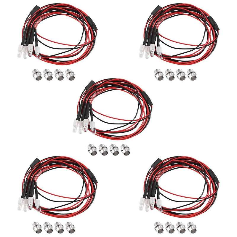 4 RC LED Light Kit for 1/10 RC Car Truck Crawler RC Model Drift Car Headlight Taillight , 5mm,White