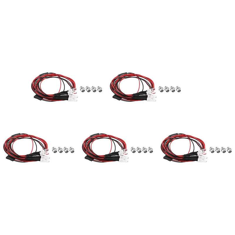 4 RC LED Light Kit for 1/10 RC Car Truck Crawler RC Model Drift Car Headlight Taillight , 5mm,White