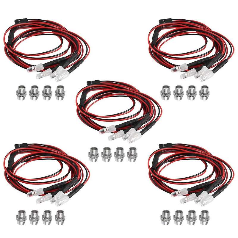 4 RC LED Light Kit for 1/10 RC Car Truck Crawler RC Model Drift Car Headlight Taillight , 5mm,Multic