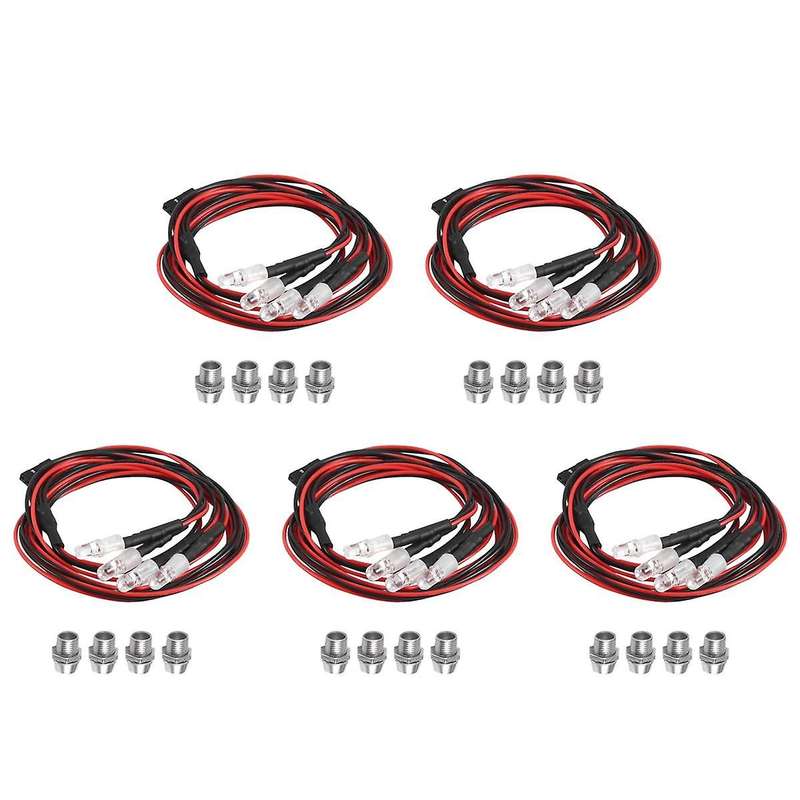 4 RC LED Light Kit for 1/10 RC Car Truck Crawler RC Model Drift Car Headlight Taillight , 5mm,Multic