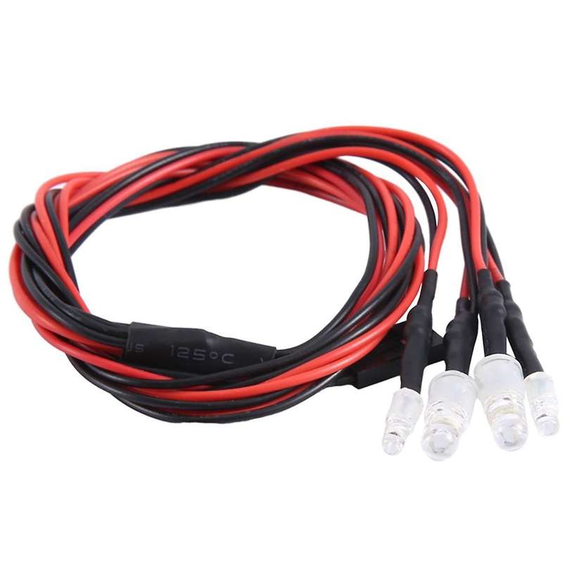 4 RC LED Light Kit for 1/10 RC Car Truck Crawler RC Model Drift Car Headlight Taillight , 5mm & 3mm,