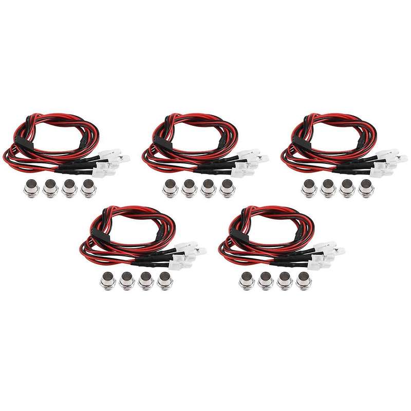 4 RC LED Light Kit for 1/10 RC Car Truck Crawler RC Model Drift Car Headlight Taillight , 5mm,Red