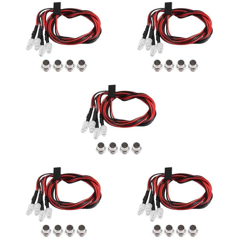 4 RC LED Light Kit for 1/10 RC Car Truck Crawler RC Model Drift Car Headlight Taillight , 5mm,Red