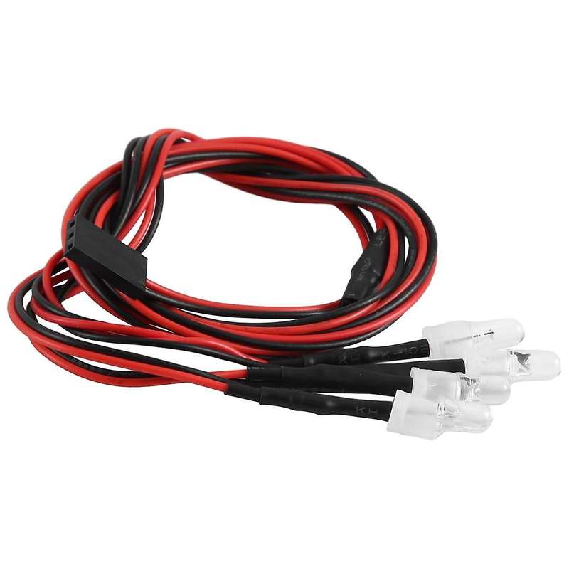 4 RC LED Light Kit for 1/10 RC Car Truck Crawler RC Model Drift Car Headlight Taillight , 5mm,Red