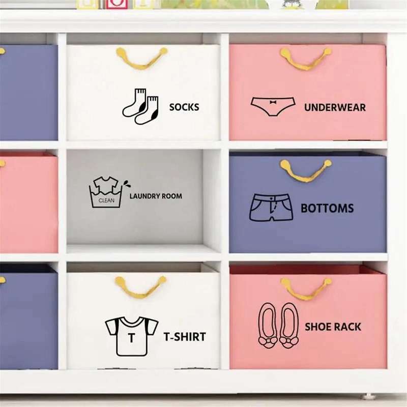 4 Set of Clothes Stickers Home Decor Wardrobe Sticker Decal Bedroom Art Sticker,Each Set Has 7 Piece