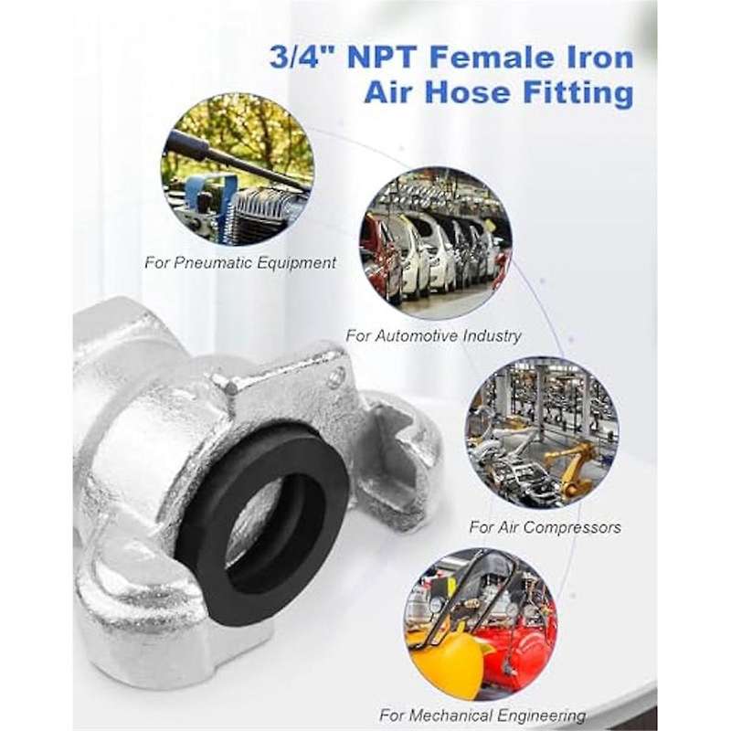 4 Sets 3/4inch Npt Air Hose Fitting Female, Universal Coupling Chicago Fitting, Carbon Steel