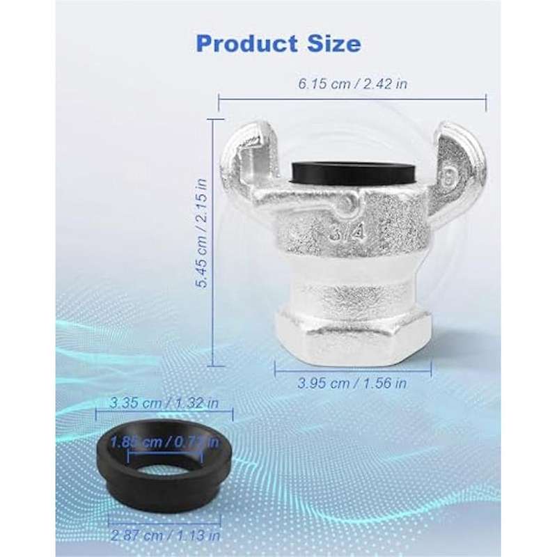 4 Sets 3/4inch Npt Air Hose Fitting Female, Universal Coupling Chicago Fitting, Carbon Steel