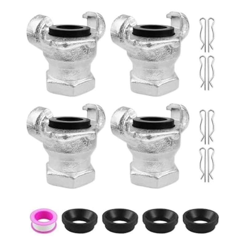 4 Sets 3/4inch Npt Air Hose Fitting Female, Universal Coupling Chicago Fitting, Carbon Steel