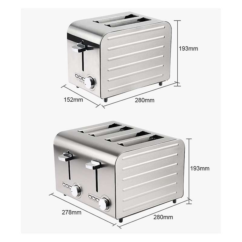 4 Slice Toaster with Auto Shut Off - Extra Wide Slots and Removable Drop-Down Crumb Tray with Cancel