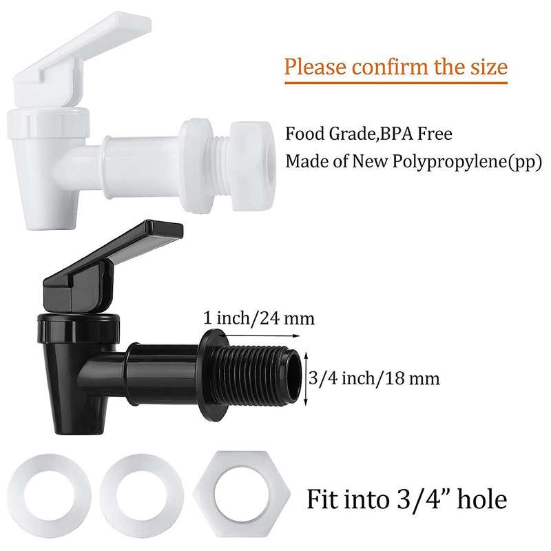 4 Sets Replacement Cooler Faucet Water Bottle Jug, Dispenser Tap Spigot Spout Water Beverage Lever P