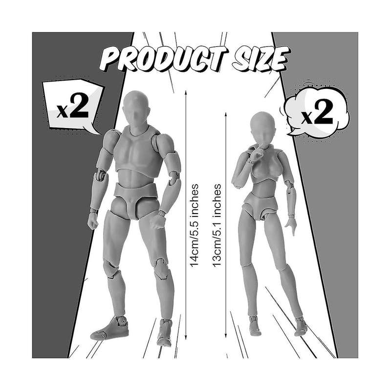 4 Sets Drawing Body Artists Pvc Figure Model Drawing Models Drawing Mannequin Figure