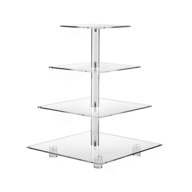 4 Tier Acrylic Cupcake Stand,square Cupcake Display Stand for Birthday, Baby Shower, Tea Party and W