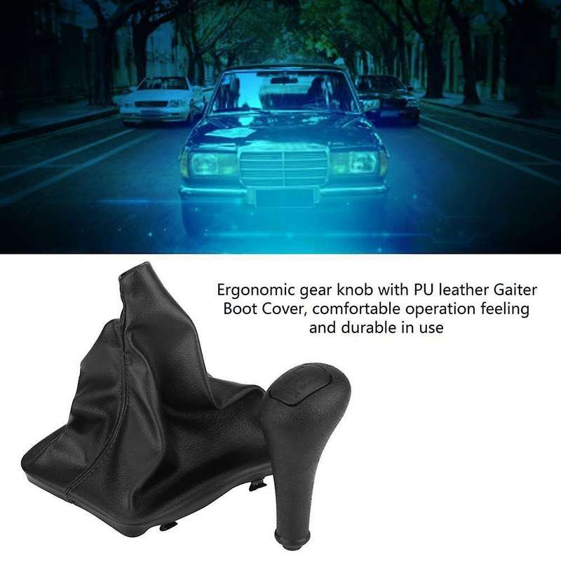 4 Speed Car Gear Shift Knob Shifter Lever & Leather Boot Cover for W123 W140 W202