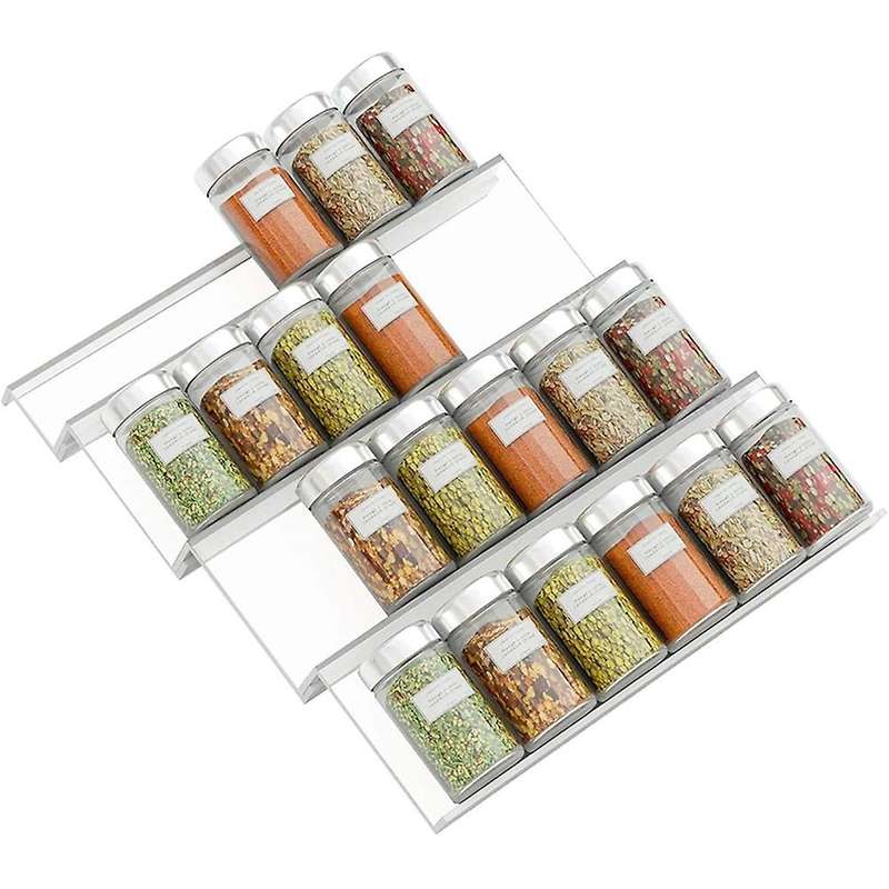 4 Tier Spice Drawer Organizer Seasoning Bottle Storage Rack Under Desk Drawer Hidden Kitchen Supplie