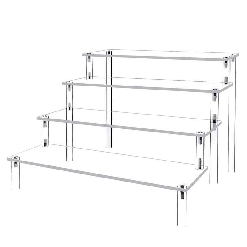 4 Tier Acrylic Display Stand Clear Display Riser Rack Cupcake Stand Desktop Decor and Organizer