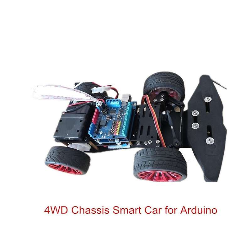 4 Wheel Diy Servo Robot Car 4wd Chassis Smart Car for Car Platform with Metal Servo Bearing Kit Gear