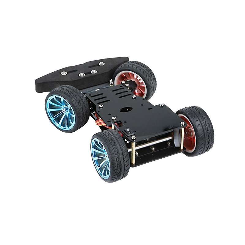 4 Wheel Diy Servo Robot Car 4wd Chassis Smart Car for Car Platform with Metal Servo Bearing Kit Gear