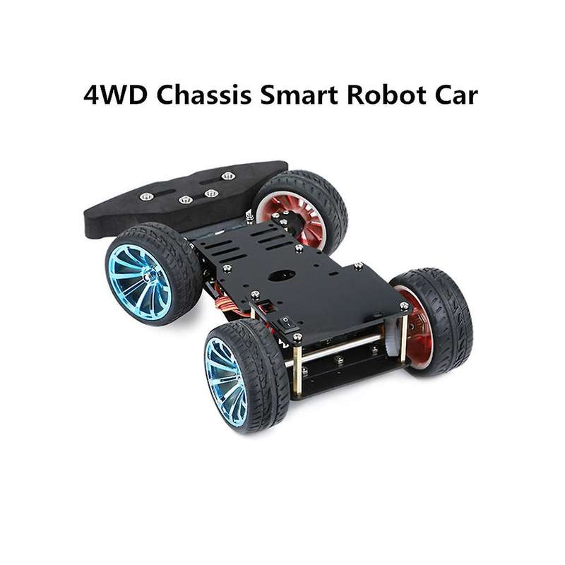 4 Wheel Diy Servo Robot Car 4wd Chassis Smart Car for Car Platform with Metal Servo Bearing Kit Gear