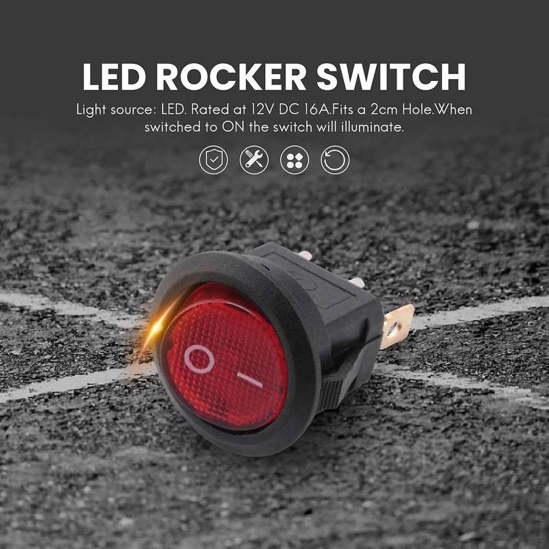 4 x 12V LED illuminated rocker on-off toggle SPST switch dash light car boat