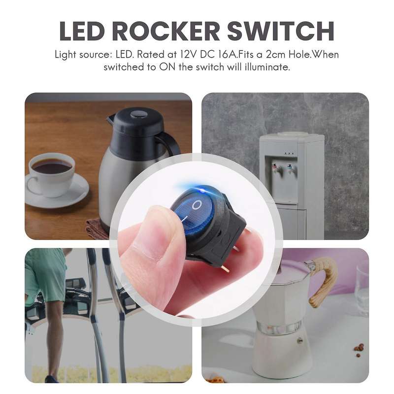 4 x 12V LED illuminated rocker on-off toggle SPST switch dash light car boat