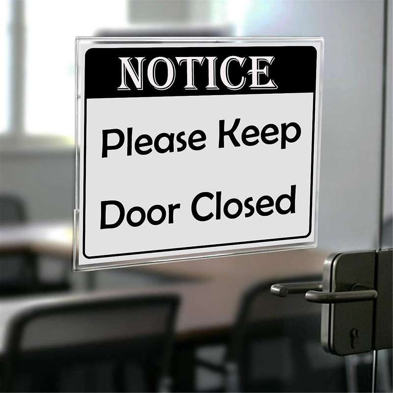4 X 6 Inch Acrylic Sign Holder Wall Mount,Clear Wall Frame with Double Sided Adhesive Tape for Offi
